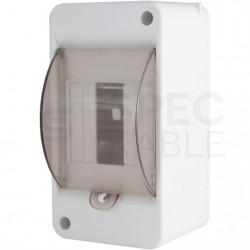 Rozdzielnica natynkowa S-3 1x3 moduły IP40 76x140x67mm drzwi transparentne dymne INCOBEX