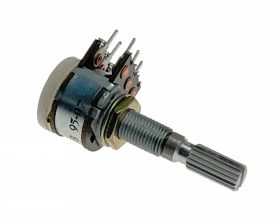 Potencjometr obrotowy 2x 4.7k (A-logarytm.) z reg. skokową