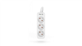 Przedłużacz Kerg Bez Wyłącznika-3 Gniazda-Biało-Szary-5M-10A-H05vv-F-3X1,0Mm2