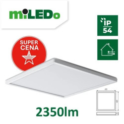 Plafoniera LED AZPO LED 22W-NW-L-W IP54 kwadratowa 2350lm 4000K barwa neutralna biały 31510