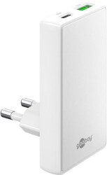 Podwójna płaska szybka ładowarka USB-C™ PD GaN 90 (65 W) biały 75724