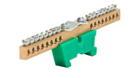 Listwa Zaciskowa Zerowa 16 X 10Mm2 + 1 X 35Mm2 Zielona Th 35-D/Z