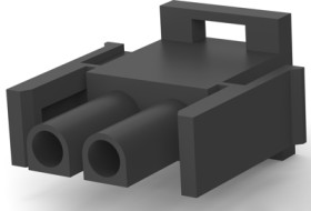 Plug housing, 2 pole, pitch 6.35 mm, straight, black, 1-480698-9