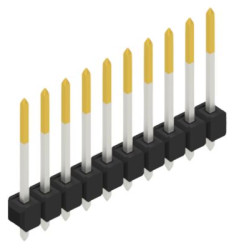 Pin header, 10 pole, pitch 2.54 mm, straight, black, 10054249