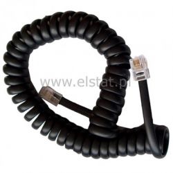 Sznur telefoniczny 2m WT-WT spirala czarny; 4P4C