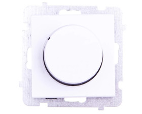 SONATA Ściemniacz przyciskowo-obrotowy /żarowy i halogenowy/ biały ŁP-8R/m/00