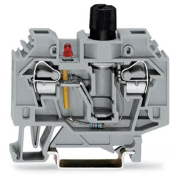 WAGO 282-128/281-413 13mm 2-cond. Fuse 1&#xBC;in LED 24V T-blk. Grey AWG 24-10