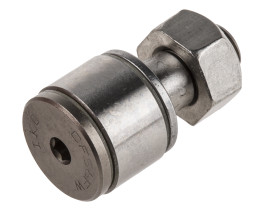 Popychacz, Miniaturowe oporowe, śr: 12mm, dł: 22.5mm, otwór: 6mm, Stal nierdzewna