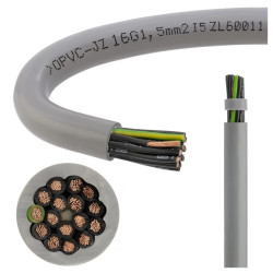 Przewód sterowniczy żyły numerowane OPVC-JZ 300/500V 20x1 szary linka TKD /100m/