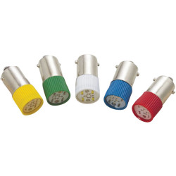 Barthelme 70113226 LED BA9s 120&#xB0; 4-Chip Red 220V 10 x 28mm