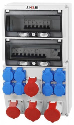 Rozdzielnica budowlana 26M 2x32A/5P 2x16A/5P 8x230V +zabezpieczenia RSX228FC224