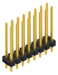 Pin header, 16 pole, pitch 2.54 mm, straight, black, 10058770