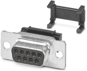 D-Sub socket, 9 pole, standard, equipped, angled, screw connection, 1688829
