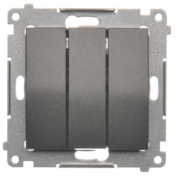 Łącznik potrójny SIMON 54 antracyt 10AX Kontakt Simon DW31.01/48
