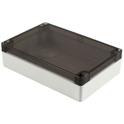 Hammond 1554HL2GYSL Watertight PC Enclosure, Smoked Lid 180 x 120 x 45, Grey