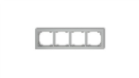 Deco Ramka Poczwórna Srebrny Metalik 7Dr-4