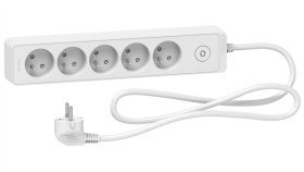 Odace Przedłużacz 5 Gniazdowy Z Łącznikiem 1,5M Biały St9351w
