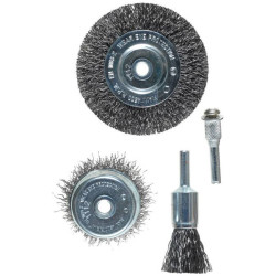 kwb 597500 wire brush set steel wire corrugated for rust removal