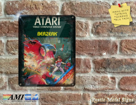 Berzerk Box Artwork from the Original ATARI 2600 Game - Metal Sign