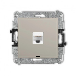 ICON Mechanizm gniazda komputerowego pojedynczego 1xRJ45, kat. 6A, 8-stykowy, bez pola opisowego taupe 60IGKBO-7