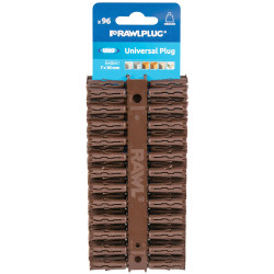 Rawlplug R-U1-BRN-96-C Brown UNO® Plugs 7 x 30mm (Card 96)