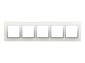 SIMON 54 Ramka 5 pięciokrotna Nature-Szkło SREBRNA MGŁA IP20/IP44* (*IP44-należy zastosować zestaw uszczelek DUN5) DRN5/71 KONTA