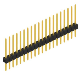 Pin header, 20 pole, pitch 2.54 mm, straight, black, 10046615