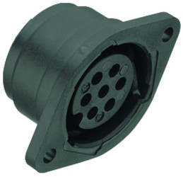 Panel socket, 5 pole, solder cup, bayonet locking, straight, 09 0062 00 05