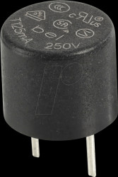 887.113 Radial Fuse, time-lag (t), 400mA, round