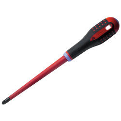 Bahco BE-8820SL ERGO™ Slim VDE Insulated Pozidriv Screwdriver PZ2 x 80mm