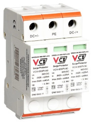 Ogranicznik przepięć fotowoltaiczny DC typ 2 (C) 3P 600V Iskiernik Gazowy