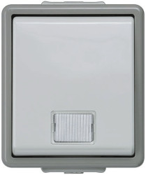 Włącznik światła, 10A, 250V, 1-przyciskowy, 1-biegunowy, IP44, Siemens