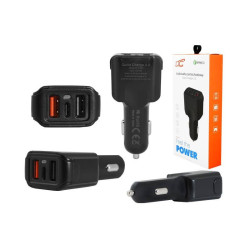 Ładowarka USB samochodowa 3A LTC 2xUSB + USB-C
