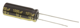 Kondensator 1000μF 10V dc Radialny, Otwór przelotowy Panasonic roztaw: 3.5mm 8 (Dia.) x 20mm