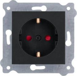 Gniazdo z uziemieniem Schuko 2P+E i przesłonami torów prądowych 250V 16A Czarny Metalik 238/14E EXEN