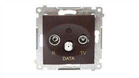 Simon 54 Gniazdo Antenowe R/Tv/Data Brąz Mat Dad.01/46