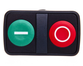 Napęd przycisku dwuklawiszowego I/O zielono/czerwony z samopowrotem IP66 ZB5AA7341