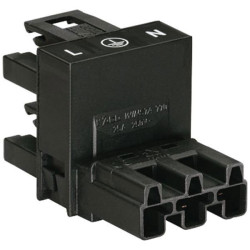 WAGO 770-634 Mains H Distributor Plug-Socket 2&#x2B;PE Black 1 piece