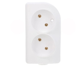 Rozgałęźnik do przedłużacza 2-gniazda b/u biały GN-2