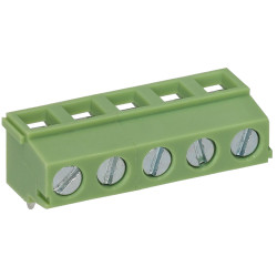 TruConnect 211746 5.08mm 90deg 5 Way Low Profile Rising Clamp Terminal Block