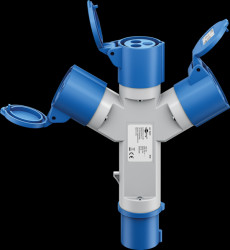 76237 CEE Camping Y adapter CEE plug > 3x CEE coupling