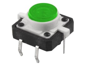 RES1212LG-4P7; Mikroprzycisk Tact Switch 12x12mm, podświetlenie LED zielone
