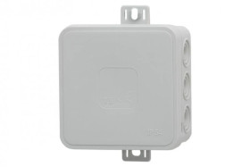 Puszka hermetyczna V6, termoplast 85x85x41 IP54, szara - klik, 12 osłabień