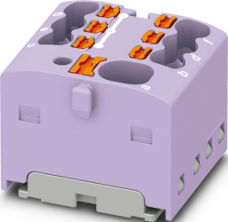 Distribution block, push-in connection, 0.34-4.0 mm², 41 A, 6 kV, purple, 1047474