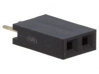PS-02S/10 Gniazdo PS do druku 2 pin (do listew PH 2.54) , jednorzędowe, proste - kpl. 10 szt