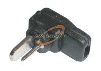 GŁOŚNIKOWY WTYK KĄTOWY LUTOWANY CZARNY