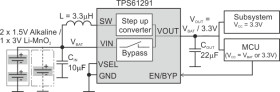 Low Iq Boost Converter with 15nA Bypass Operation