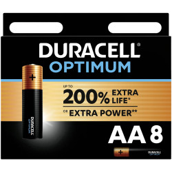 Duracell Optimum MX1500 AA Alkaline Batteries 1.5V - Pack of 8
