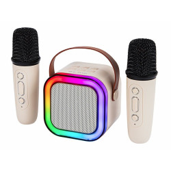 Głośnik Bluetooth Karaoke RGB Zestaw 2 Mikrofony, 10W, Akumulator 1200