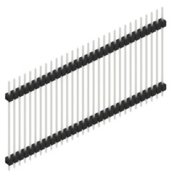 Pin header, 30 pole, pitch 2.54 mm, straight, black, 10056950